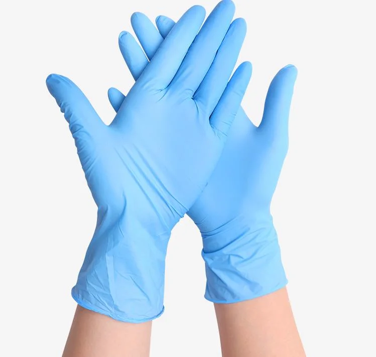 Blue Color Examination Nitrile Gloves Disposable Nitrile Gloves