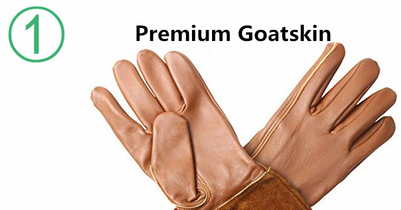 Goatskin Leather Gloves Long Sleeves Flexible Garden Work Gloves