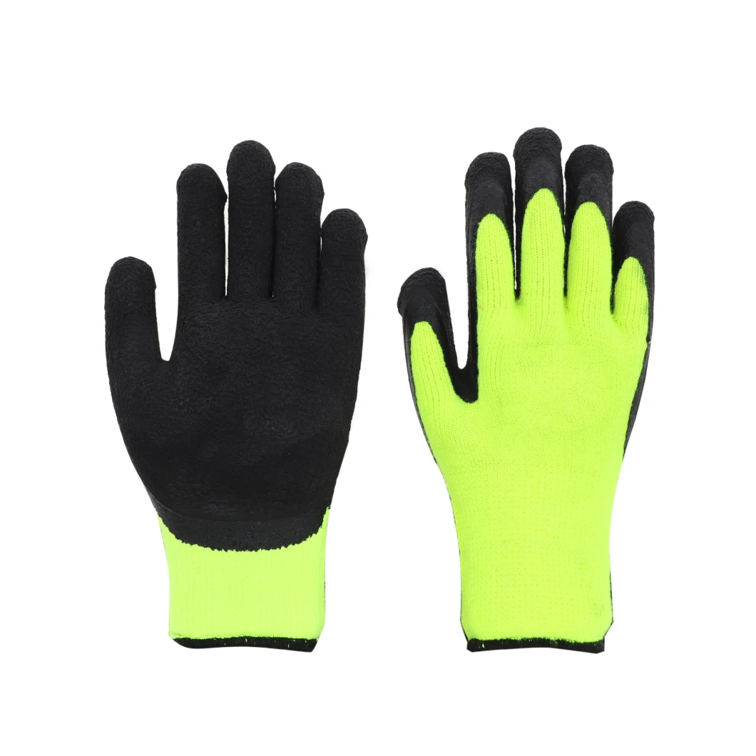 Non-Disposable 13G Polyester Liner with Crinkle Latex Coated Safety Household Gloves