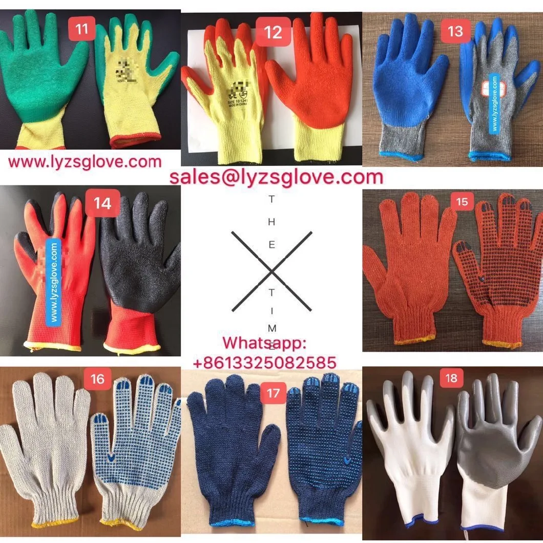 13gauge 35g Cheap Price White Orange Palm Nitrile Coated Gloves