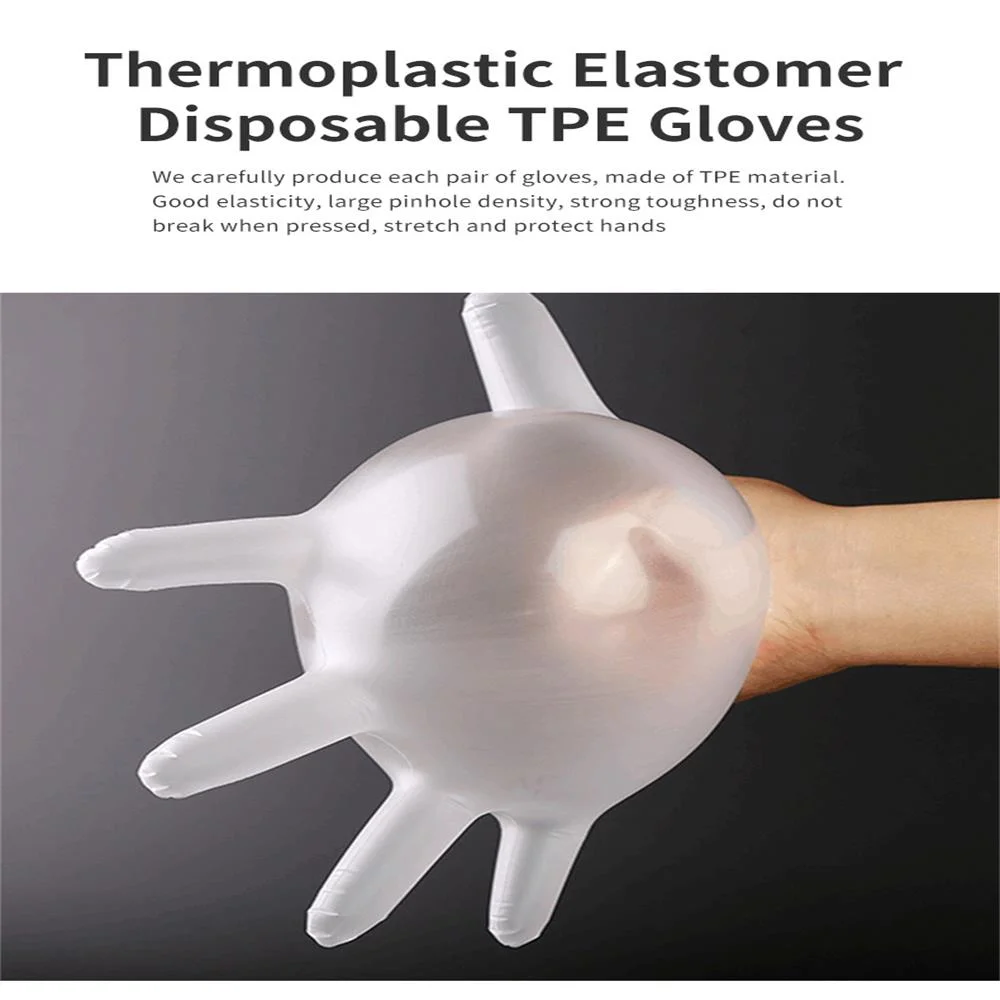 TPE Plastic Gloves Disposable Food Grade Safety Elastic Gloves