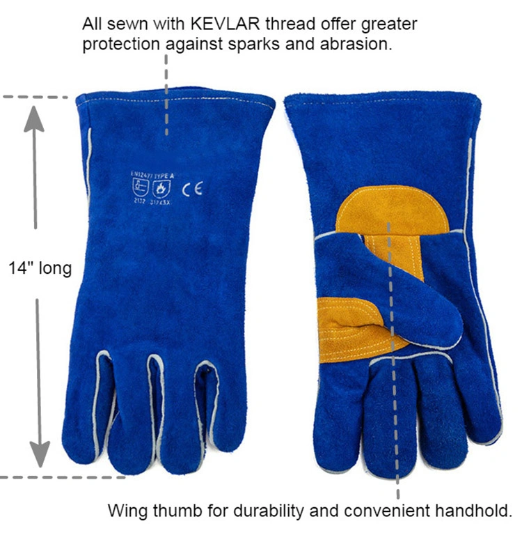 Labour Farce Protective Safety MIG TIG Leather Welding Gloves