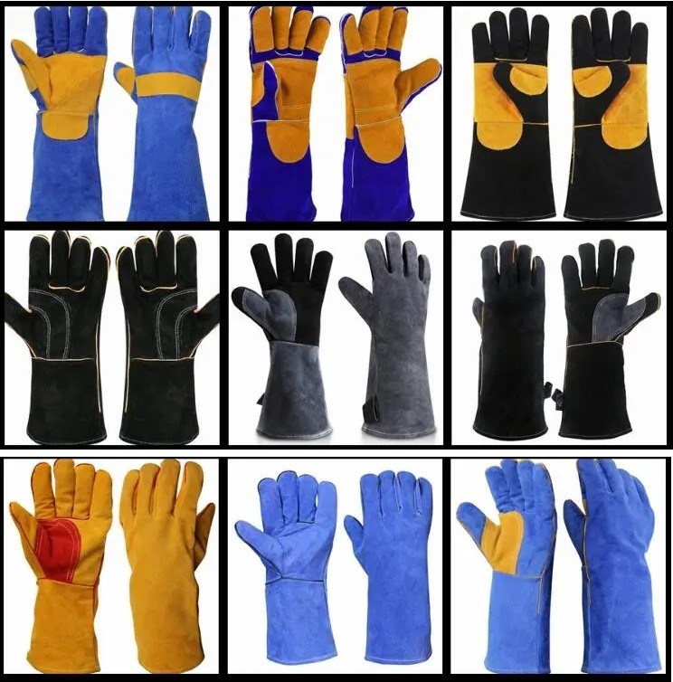 Full Palm Red Cow Split Leather Safety Welding Gloves
