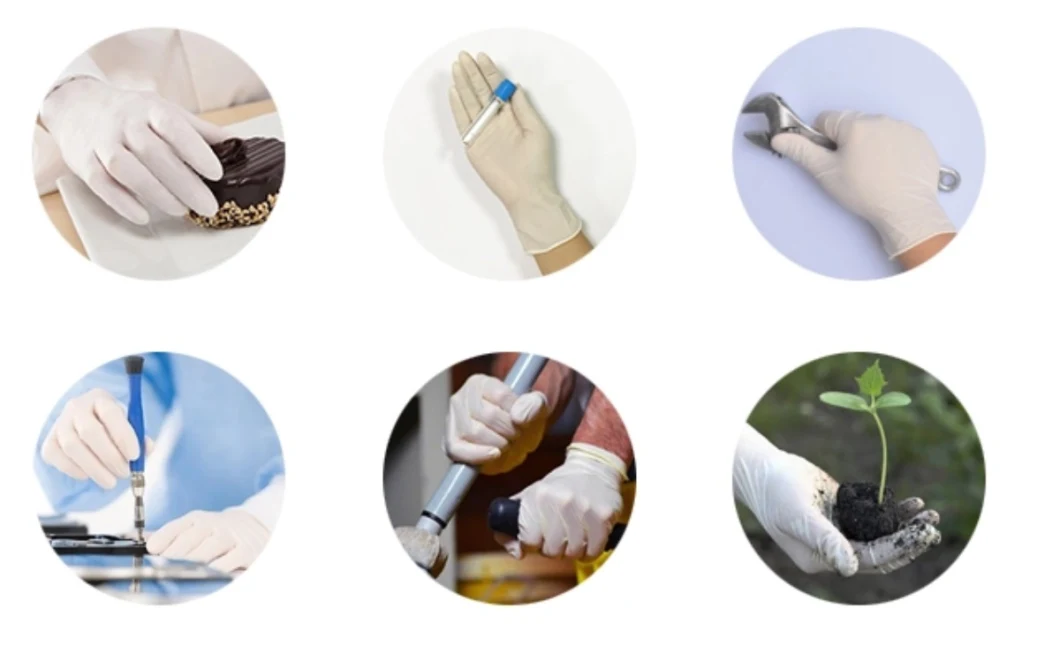 High Quality Blue Thicken Powder Free Protective Disposable Latex Gloves Gloves
