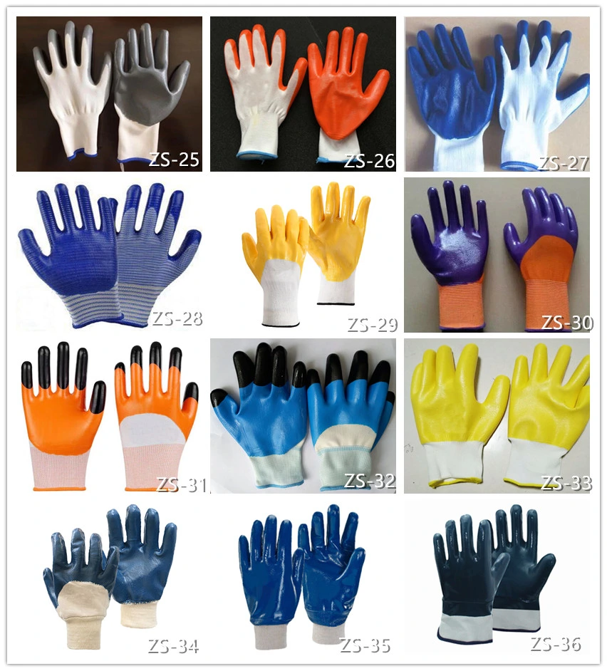 Finger Strengthen Nitrile Dipped Half Coated Gloves, Half Nitrile Coated Glove