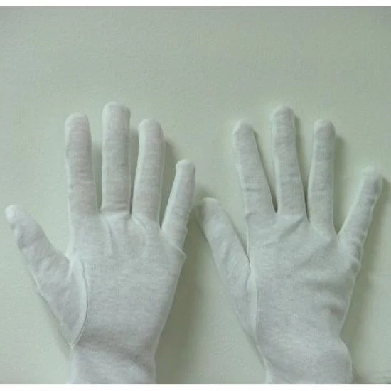White Driving Cotton Gloves Labor Parade Safety Gloves (JMC-397D)