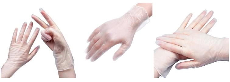 Industrial Vinyl Gloves/PVC Gloves Disposable Gloves Clear Color