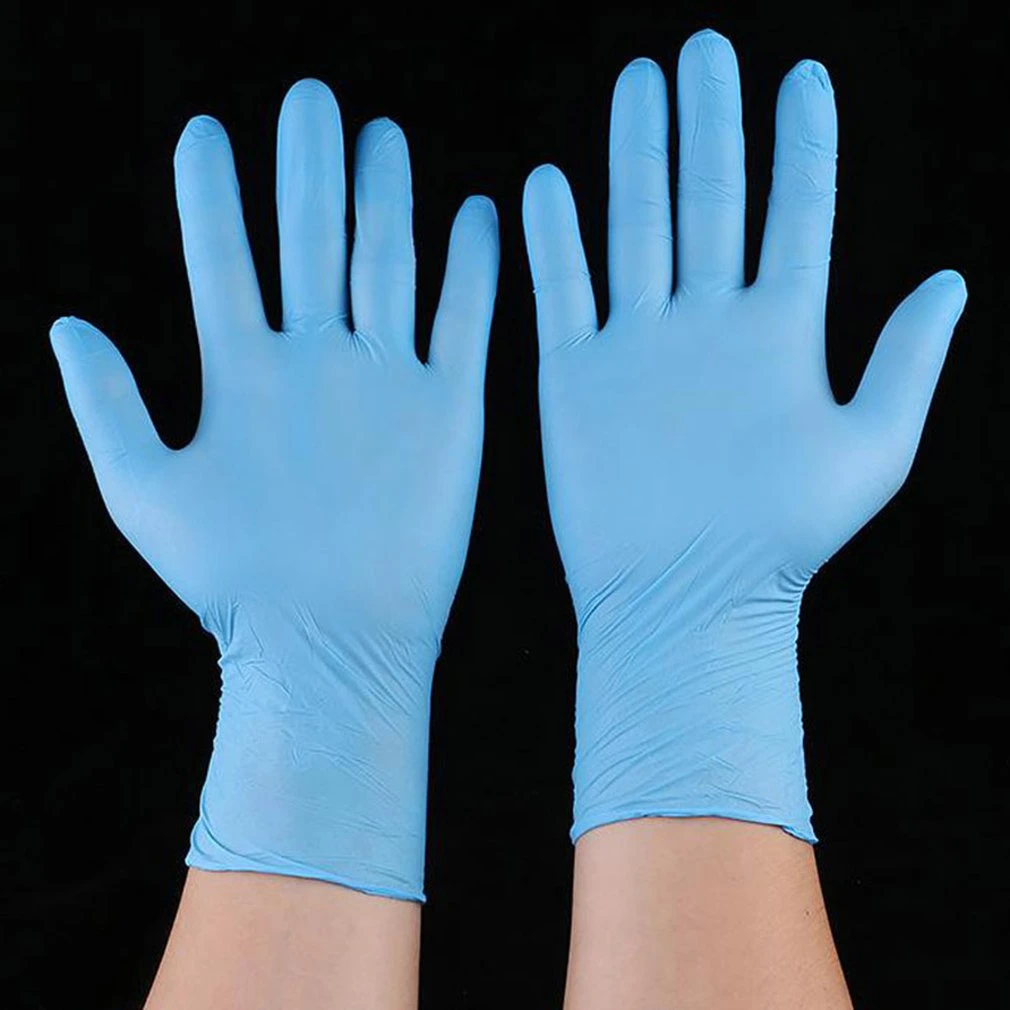 100PCS Rubber Nitrile 9 Inch Gloves Disposable Gloves Protective Gloves Universal Cleaning Work Finger Gloves