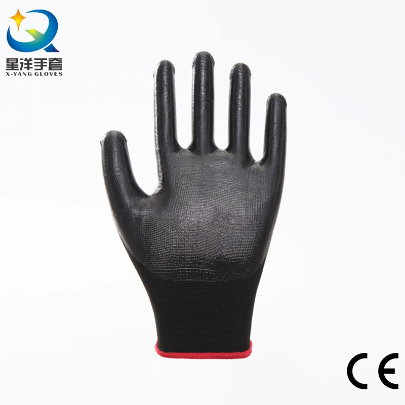 Cleaning 13G Polyester Liner with Nitrile Coated Gloves with CE Certificated