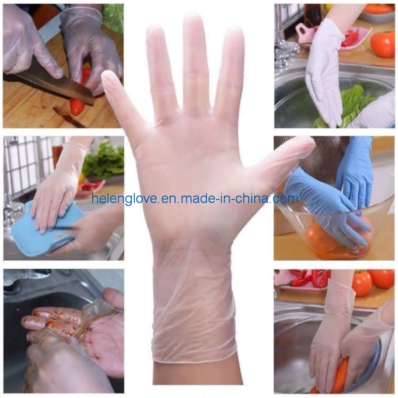 Food Grade Hand Glove Disposable Powder Free PVC Gloves Protective Safety Vinyl Gloves