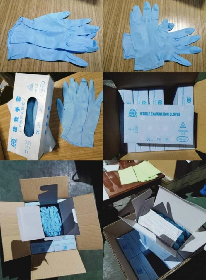Blue Color Nitrile Gloves for Medical Disposable Nitrile Gloves