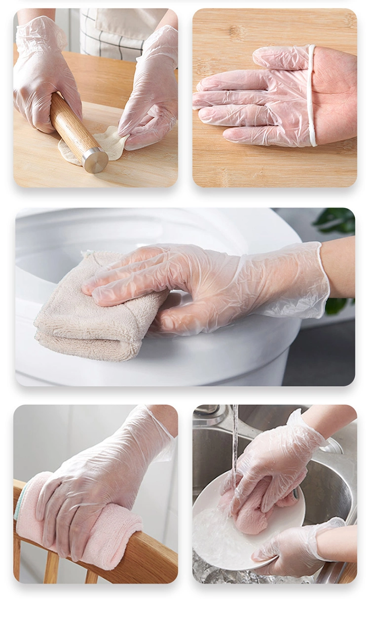 PVC Transparent Household Gloves Washing Working PVC Safety Gloves