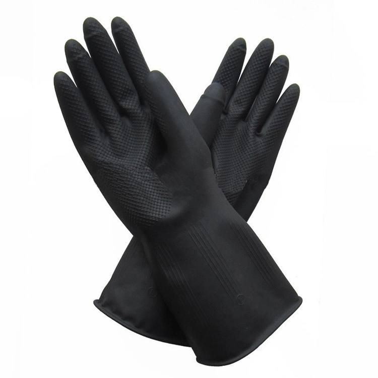 Black Industrial Rubber Working Gloves or Latex Gloves