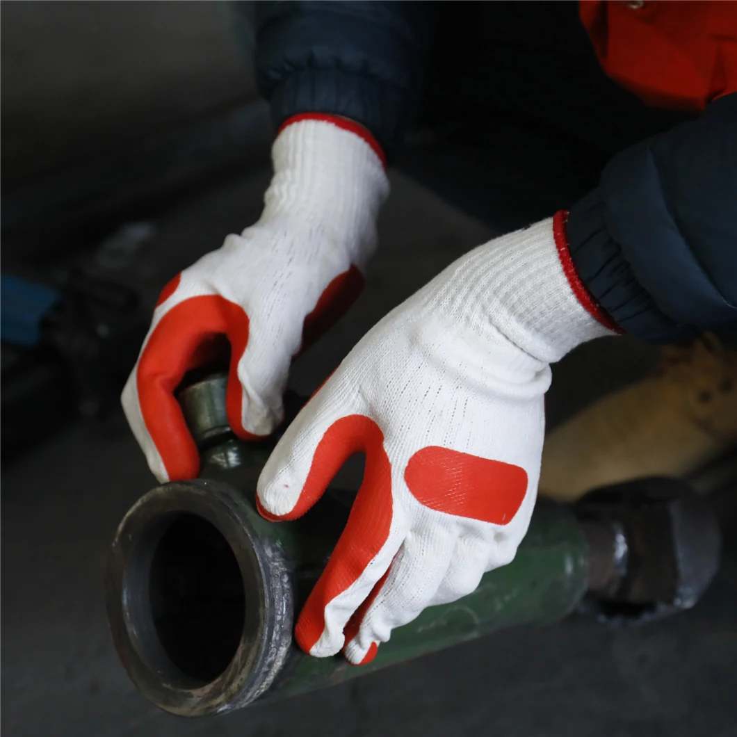 Cotton Gloves Latex Dipped Garden Gloves Safety Work Glove