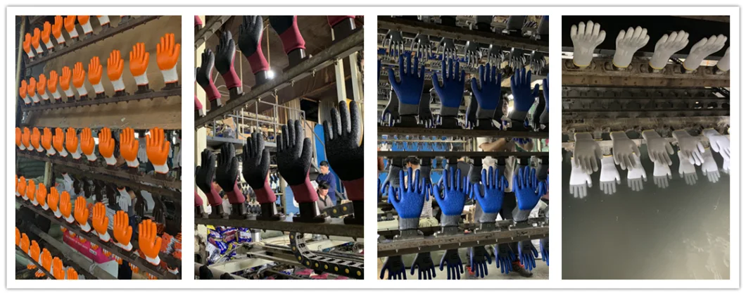100% Polyester Household Medium Length Latex Coated Resistant Work Gloves