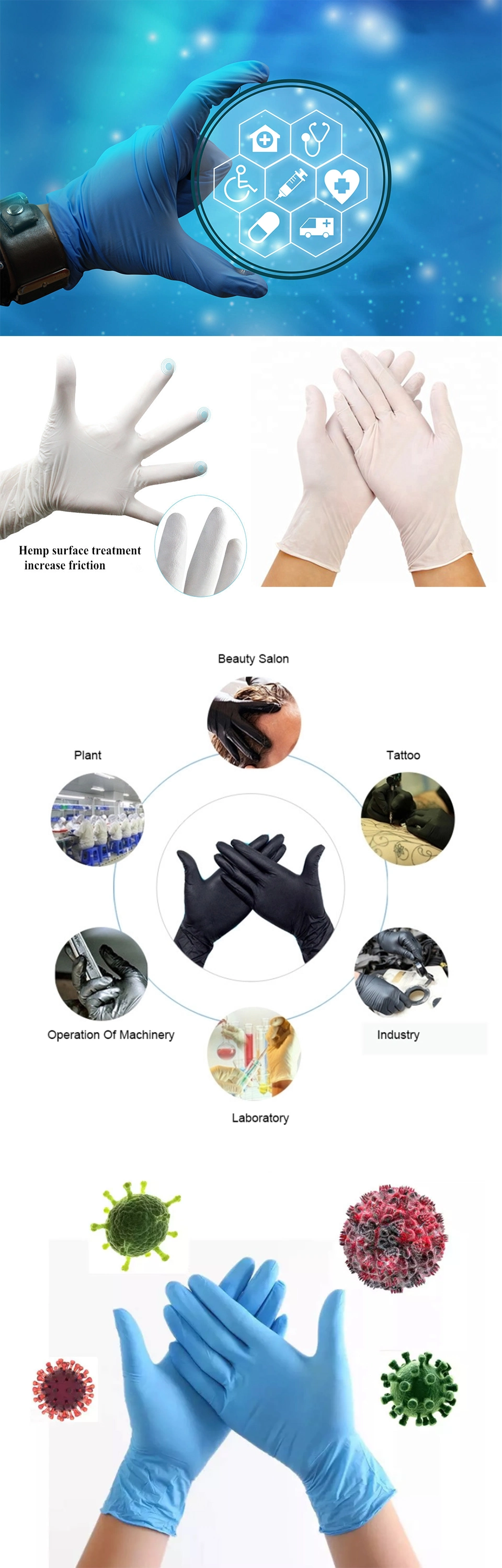Disposable Nitrile / Vinyl Latex Examination Medical Gloves Latex Cheap Powdered Price High Sterile Powder Free Latex Surgical Grade with Surgical Kit