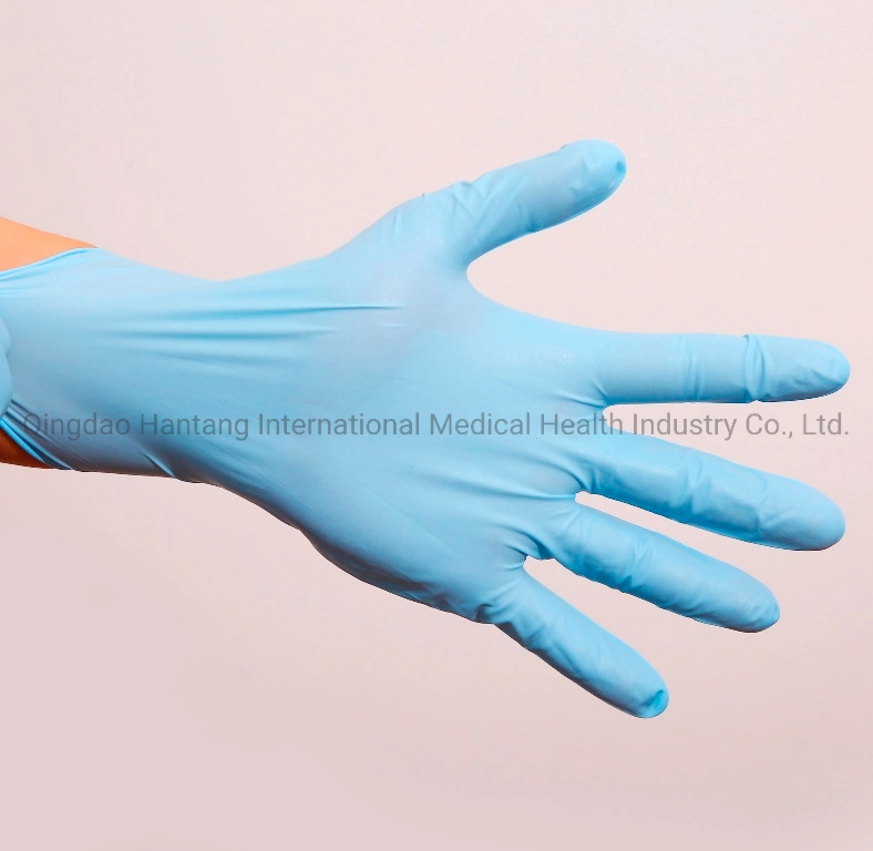 Factory Blue Nitrile Gloves Disposable Examination Gloves
