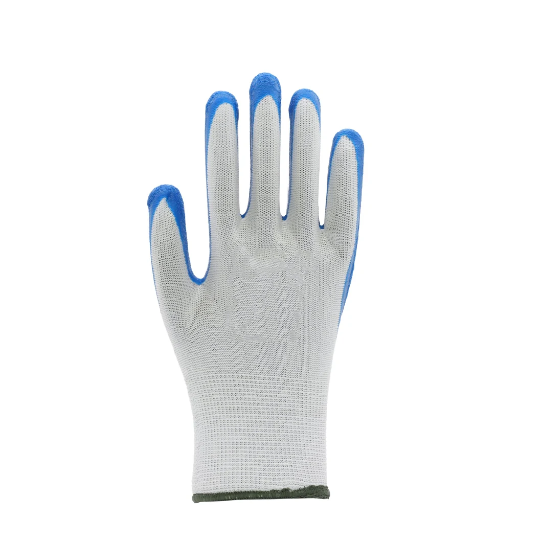 Non Disposable Polyester Medium Latex Coated Gloves for Adult Safety Work