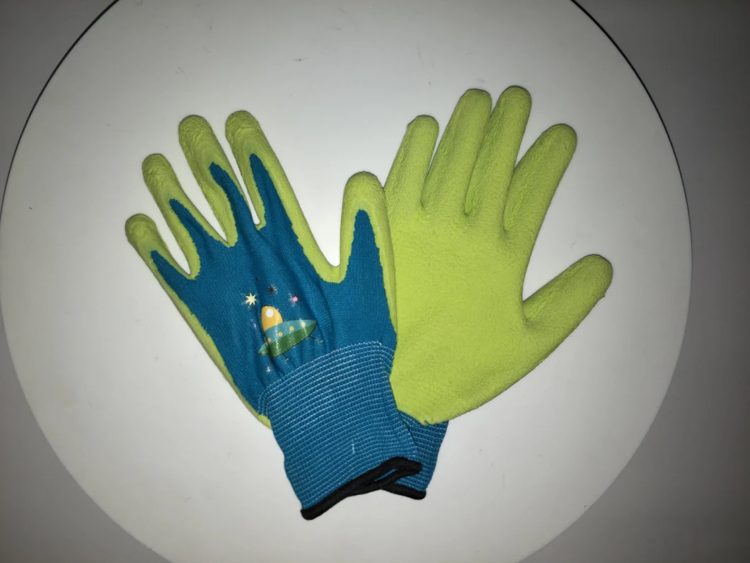 Color Printing Pattern Dipped Coated Gardener Children Labor Protection Gloves