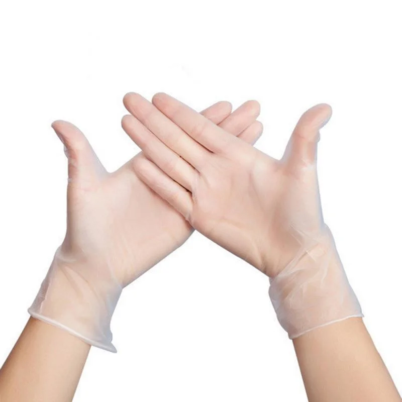 Clear Vinyl Food Gloves Disposable Gloves PVC Household Cleaning Universal Left and Right Hand Dropship Gloves