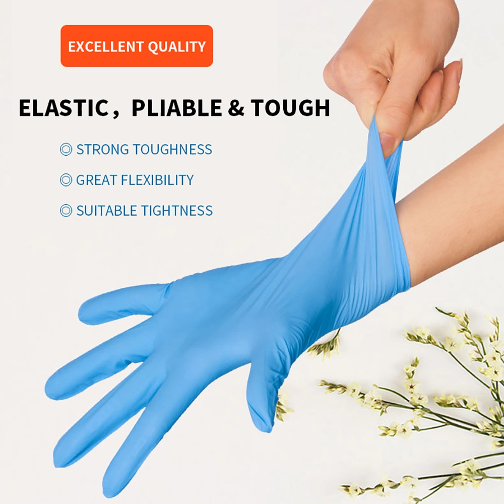 Disposable Blue Nitrile Gloves Powder-Free Nitrile Gloves