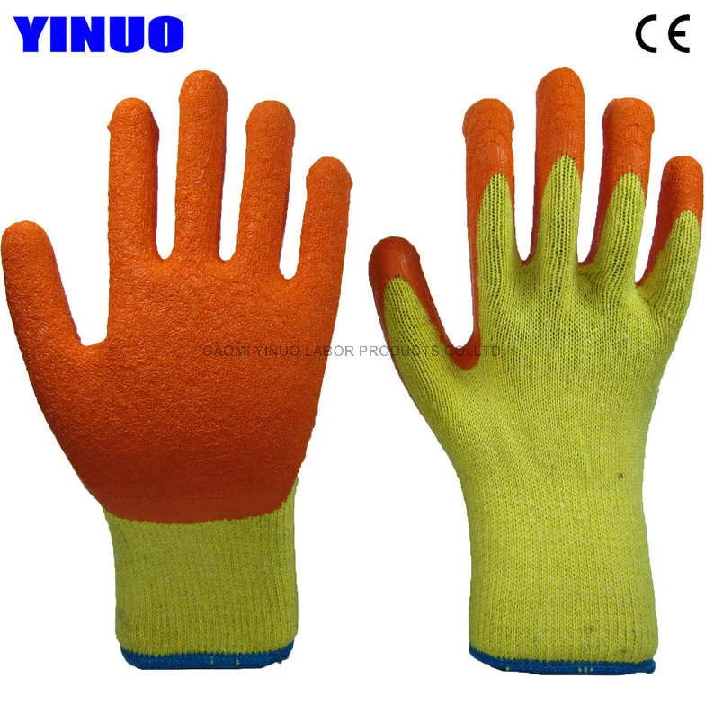 10g Cotton Yarn Liner Latex Coated Industrial Work Gloves