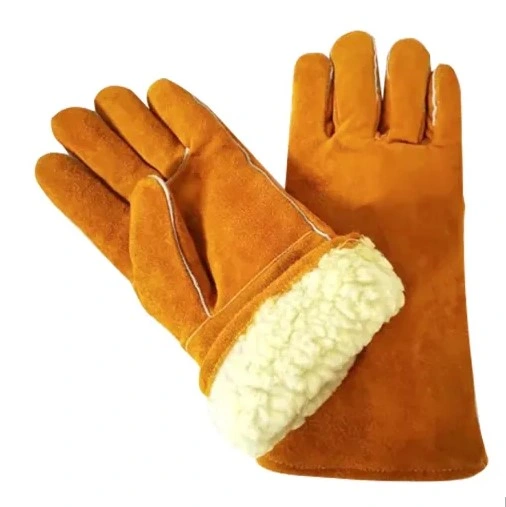 Working Leather Welding Gloves in Winter Warm Style