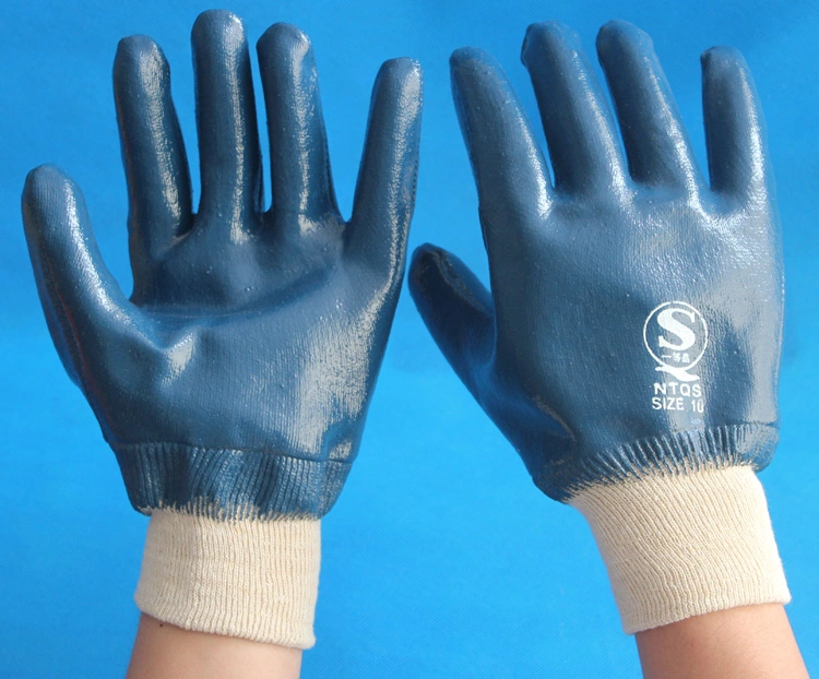 Heavy Duty Blue Nitrile Coated Work Gloves