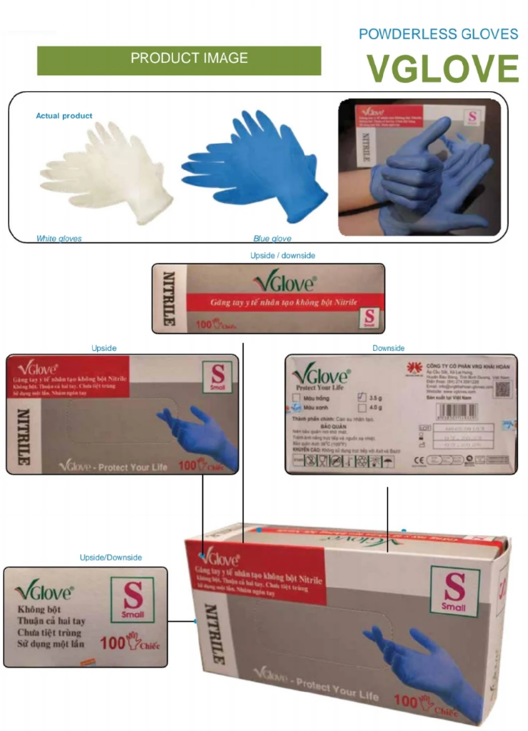 White Color Latex Gloves Disposable Exam Latex Gloves