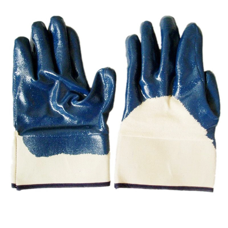Cotton Blue Nitrile Gloves Labor Work Safety Gloves (JMC-401Q)