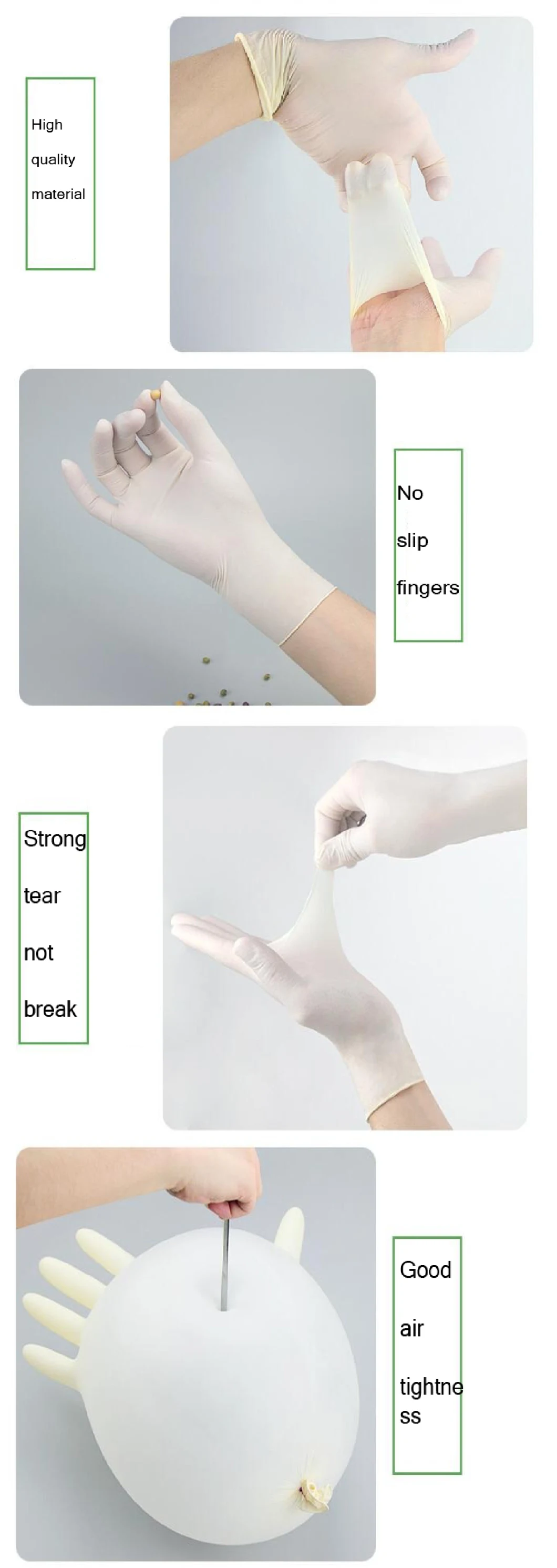 Latex Examination Gloves/Disposable Latex Gloves Consumables Disposable Latex Surgical Glove of Surgical Equipments Medical Gloves