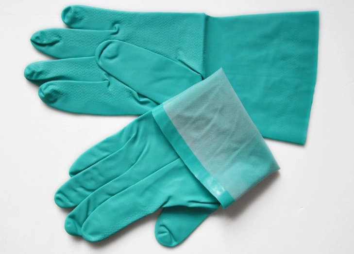Gardening Green Nitrile Industrial Gloves
