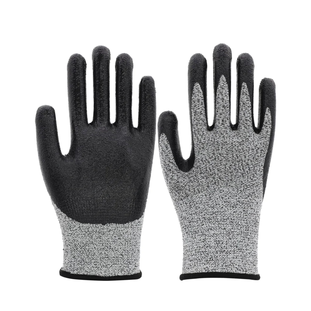 Non-Disposable 13G Polyester Liner with Nitrile Work Gloves with CE Certificated