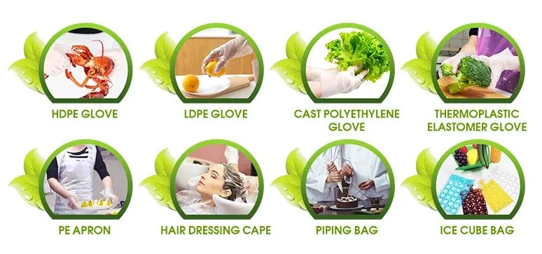 PE Food Grade Hand Gloves PE Disposable Plastic Gloves for Food Service