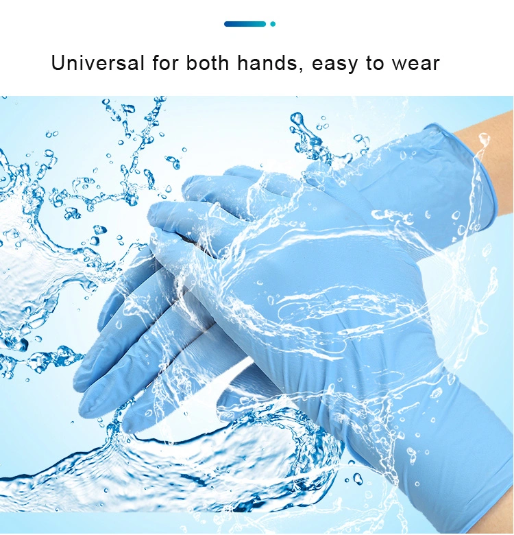 100PCS Disposable Powder Free Oil-Resistant Comfortable Nitrile Rubber Gloves for Industry Home