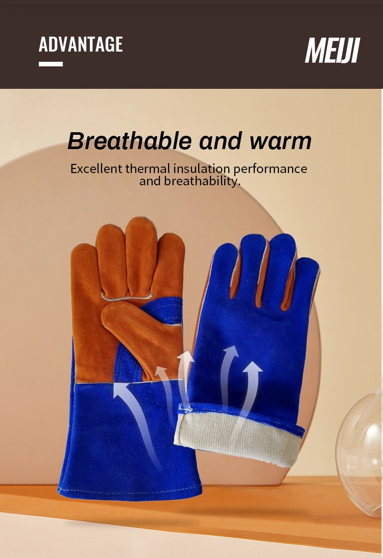 New Style Work Warm Welding Gloves CE Certification Leather Industry Cutting Welding Safety Gloves