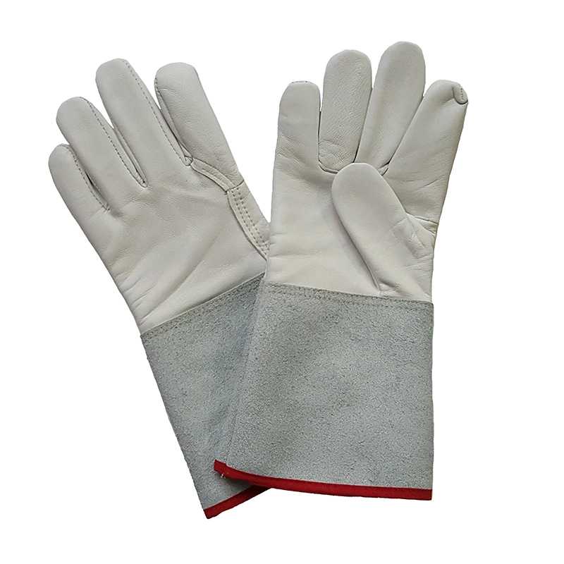 Electric Argon Certificated Fire Resistant Hand Protect TIG Leather Welding Gloves