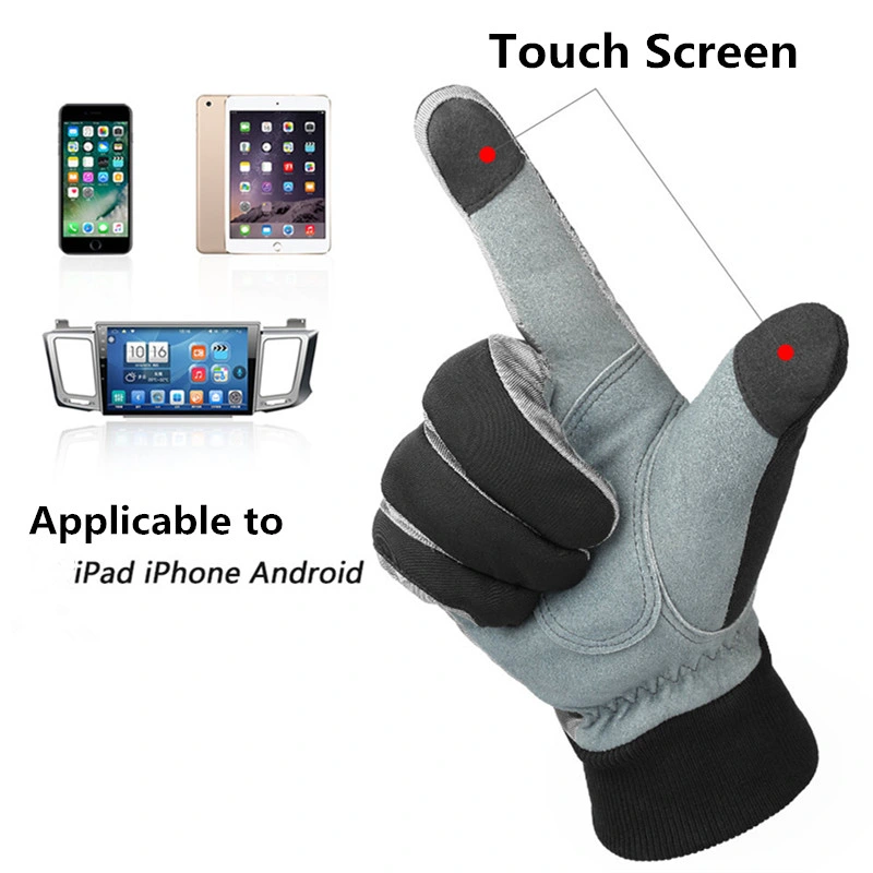 Winter Skiing Touch Screen Gloves Sports Outdoor Deerskin Leather Gloves