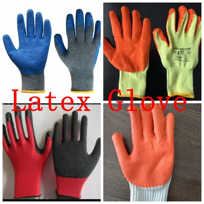 13gauge 35g Cheap Price White Orange Palm Nitrile Coated Gloves
