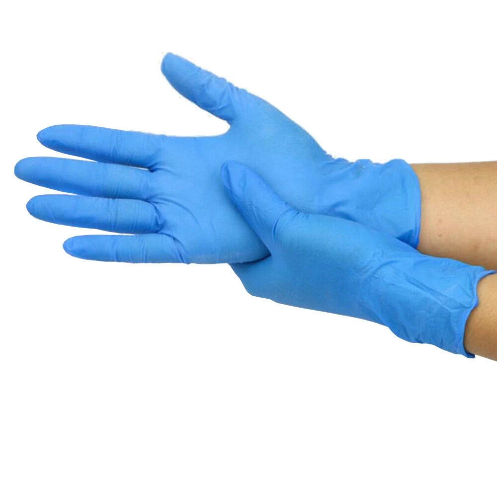 100X Rubber Sterile Gloves Mechanic Nitrile Gloves Latex Free Chemical Refuel