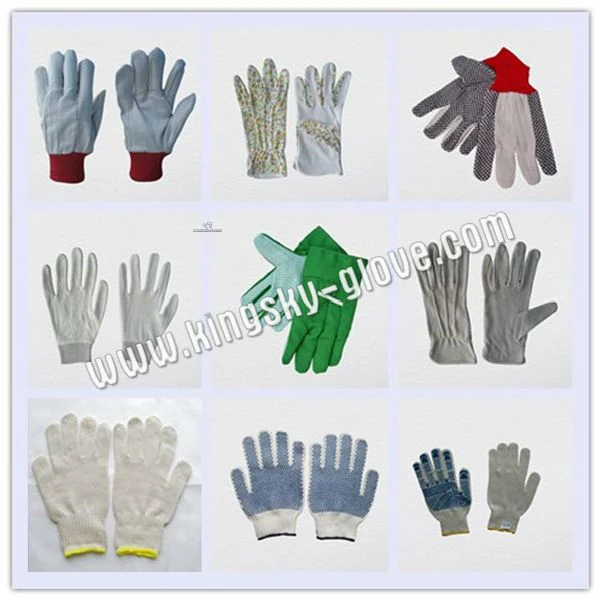 Cow Split Leather Full Palm Gardening Work Glove (Leather Glove-Garden Glove)