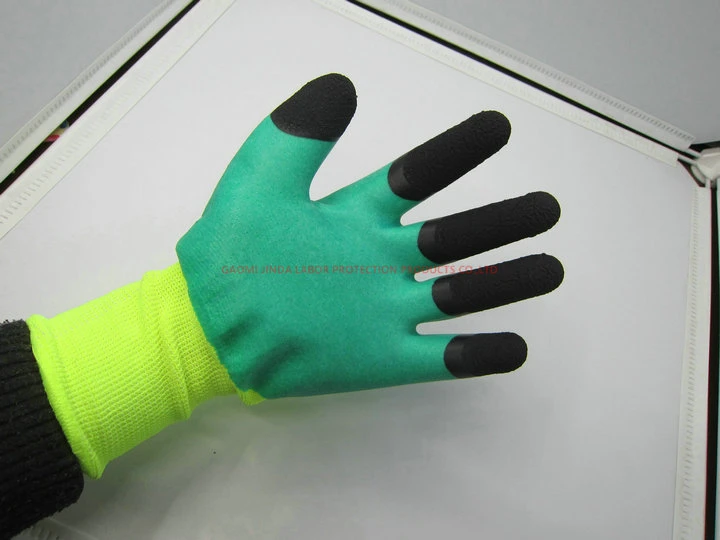 En388 Polyester Shell Latex Foam Coated Mechanic Work Safety Gloves