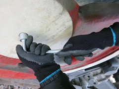 10 Gauge Black T/C Shell Coating Black Latex Labor Gloves