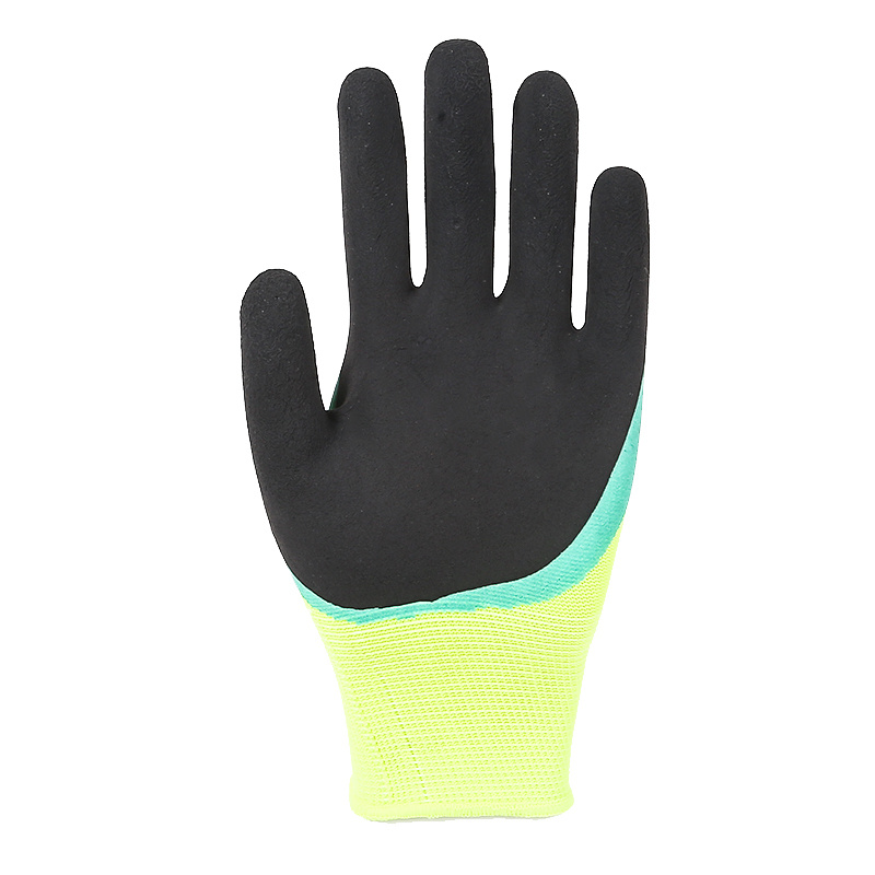 Household Nylon Protective Safety Work Wear Resistant Latex Coated Gloves