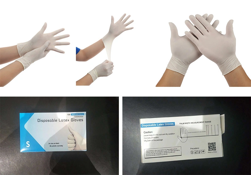 Powder-Free Slip Disposable Powder Free Industrial Grade Gloves White Fingers Latex Gloves