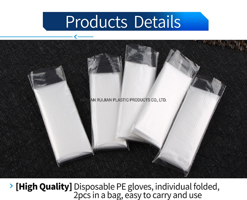 Disposable PE Gloves 2 PCS Individually Packed in a Bag