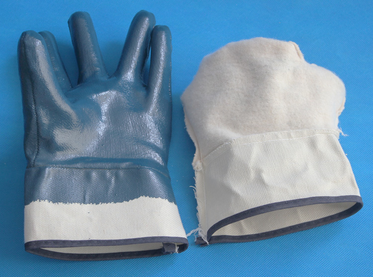 Cotton Interlock Blue Nitrile Coated Gloves
