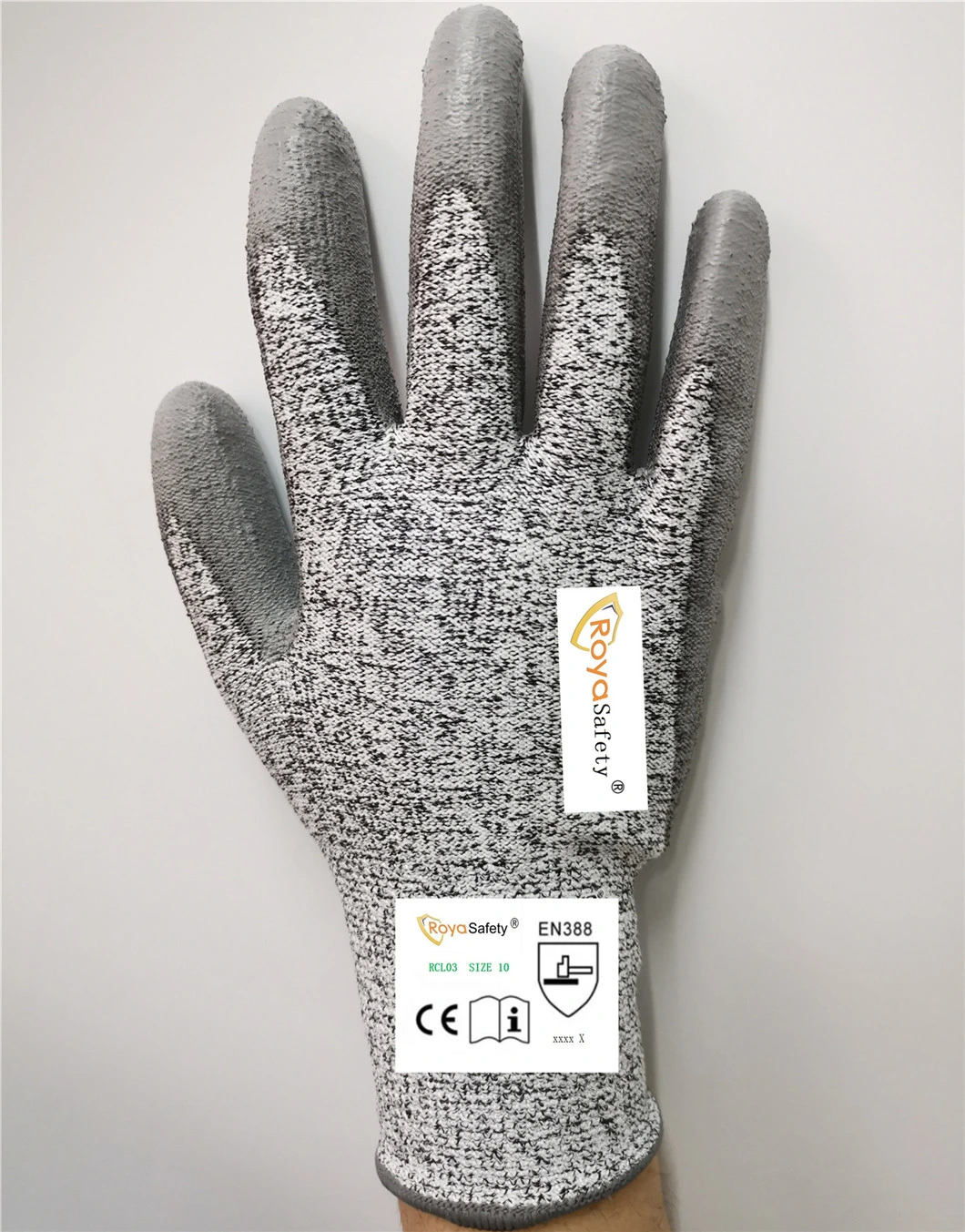 Hppe Gloves Cut Resistant Safety Working Gloves PU Coated Work Gloves/Cut Resistant Gloves
