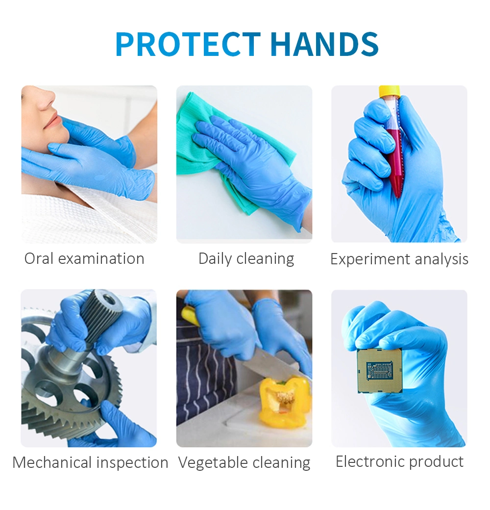 Wholesale Examination Safe Working Nitrile Hand Gloves