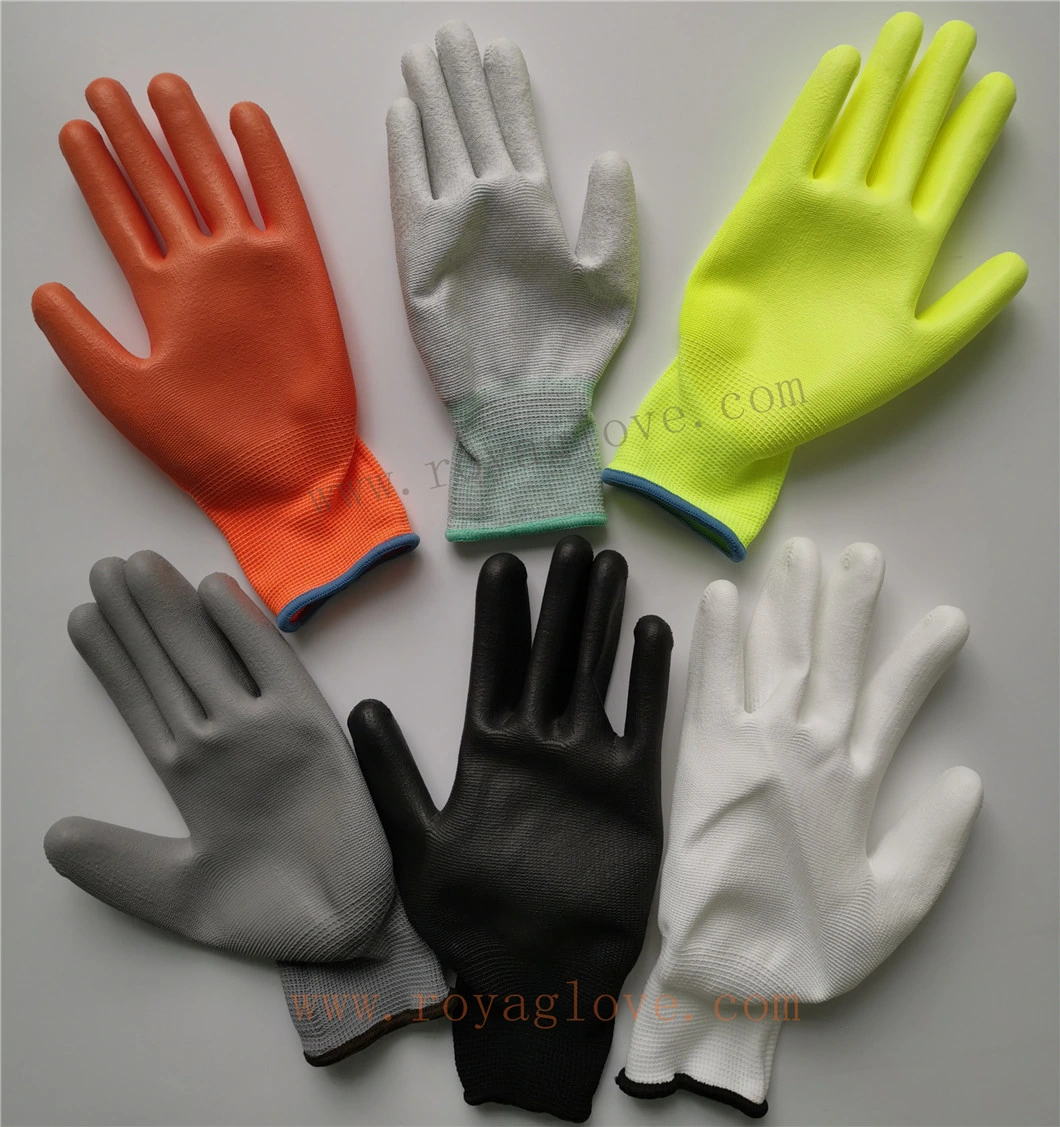 Polyester Shell PU Gloves Coated Protect Hand Safety Work Gloves/Industrial Work Gloves